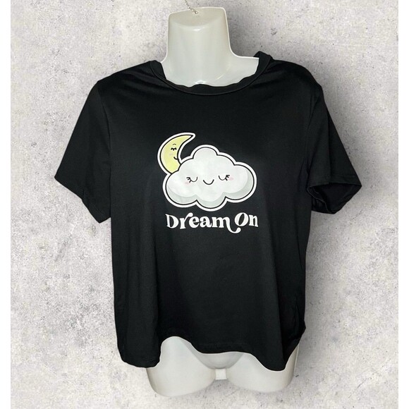 Weekend Edition Women’s XL Dream On Graphic Cropped Stretch Sleep Shirt - Picture 1 of 4